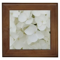 Hydrangea Flowers Blossom White Floral Elegant Bridal Chic Framed Tiles by yoursparklingshop