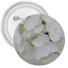 Hydrangea Flowers Blossom White Floral Elegant Bridal Chic 3  Buttons