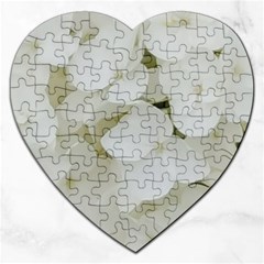 Hydrangea Flowers Blossom White Floral Elegant Bridal Chic Jigsaw Puzzle (Heart)