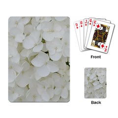 Hydrangea Flowers Blossom White Floral Elegant Bridal Chic Playing Card