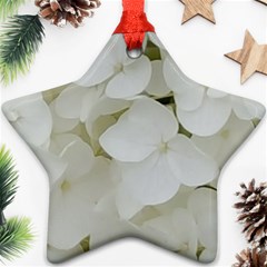 Hydrangea Flowers Blossom White Floral Elegant Bridal Chic Star Ornament (two Sides) by yoursparklingshop