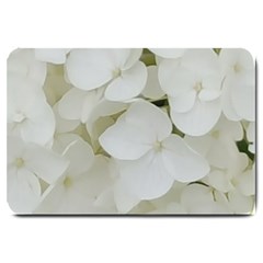 Hydrangea Flowers Blossom White Floral Elegant Bridal Chic Large Doormat  by yoursparklingshop