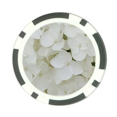 Hydrangea Flowers Blossom White Floral Elegant Bridal Chic Poker Chip Card Guard