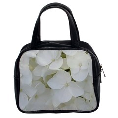 Hydrangea Flowers Blossom White Floral Elegant Bridal Chic Classic Handbags (2 Sides) by yoursparklingshop