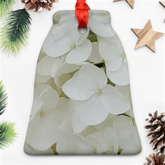 Hydrangea Flowers Blossom White Floral Elegant Bridal Chic Bell Ornament (Two Sides)