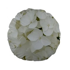 Hydrangea Flowers Blossom White Floral Elegant Bridal Chic Standard 15  Premium Flano Round Cushions