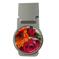 Floral Photography Orange Red Rose Daisy Elegant Flowers Bouquet Money Clips (round)  by yoursparklingshop