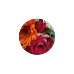 Floral Photography Orange Red Rose Daisy Elegant Flowers Bouquet Golf Ball Marker by yoursparklingshop