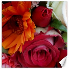 Floral Photography Orange Red Rose Daisy Elegant Flowers Bouquet Canvas 20  X 20  