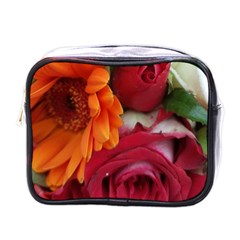 Floral Photography Orange Red Rose Daisy Elegant Flowers Bouquet Mini Toiletries Bags by yoursparklingshop