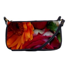 Floral Photography Orange Red Rose Daisy Elegant Flowers Bouquet Shoulder Clutch Bags by yoursparklingshop