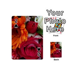 Floral Photography Orange Red Rose Daisy Elegant Flowers Bouquet Playing Cards 54 (mini)  by yoursparklingshop