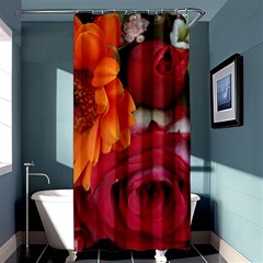 Floral Photography Orange Red Rose Daisy Elegant Flowers Bouquet Shower Curtain 36  X 72  (stall)  by yoursparklingshop