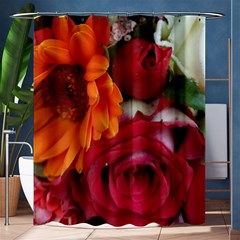 Floral Photography Orange Red Rose Daisy Elegant Flowers Bouquet Shower Curtain 60  X 72  (medium)  by yoursparklingshop