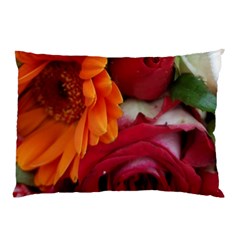 Floral Photography Orange Red Rose Daisy Elegant Flowers Bouquet Pillow Case (two Sides) by yoursparklingshop