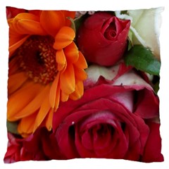 Floral Photography Orange Red Rose Daisy Elegant Flowers Bouquet Large Cushion Case (one Side) by yoursparklingshop