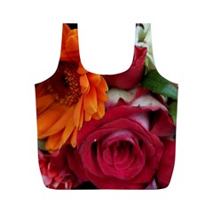 Floral Photography Orange Red Rose Daisy Elegant Flowers Bouquet Full Print Recycle Bags (m)  by yoursparklingshop