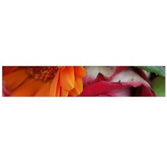 Floral Photography Orange Red Rose Daisy Elegant Flowers Bouquet Large Flano Scarf 