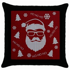 Ugly Christmas Sweater Throw Pillow Case (black) by Valentinaart