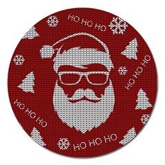 Ugly Christmas Sweater Magnet 5  (round) by Valentinaart