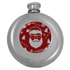 Ugly Christmas Sweater Round Hip Flask (5 Oz) by Valentinaart