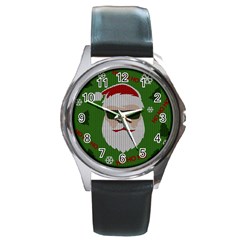 Ugly Christmas Sweater Round Metal Watch by Valentinaart