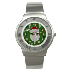 Ugly Christmas Sweater Stainless Steel Watch by Valentinaart