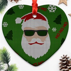 Ugly Christmas Sweater Heart Ornament (two Sides) by Valentinaart