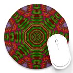 Feathers And Gold In The Sea Breeze For Peace Round Mousepads Front