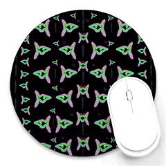 Fishes Talking About Love And Stuff Round Mousepads by pepitasart