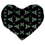 Fishes Talking About Love And Stuff Large 19  Premium Heart Shape Cushions Back