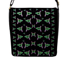 Fishes Talking About Love And Stuff Flap Messenger Bag (l)  by pepitasart