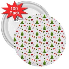 Christmas Pattern 3  Buttons (100 Pack)  by Valentinaart