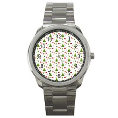 Christmas Pattern Sport Metal Watch by Valentinaart