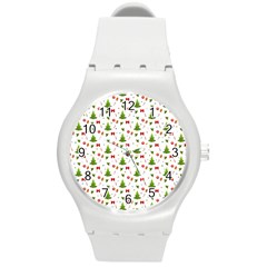 Christmas Pattern Round Plastic Sport Watch (m) by Valentinaart