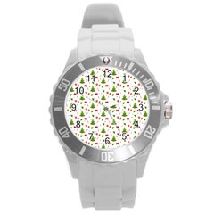 Christmas Pattern Round Plastic Sport Watch (l) by Valentinaart