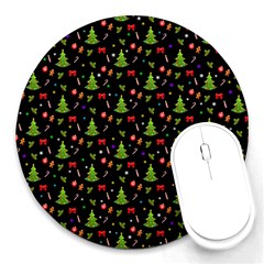 Christmas Pattern Round Mousepads by Valentinaart