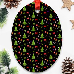 Christmas Pattern Oval Ornament (two Sides) by Valentinaart