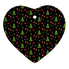 Christmas Pattern Heart Ornament (two Sides) by Valentinaart