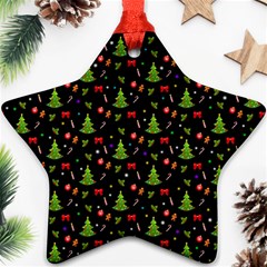 Christmas Pattern Star Ornament (two Sides) by Valentinaart