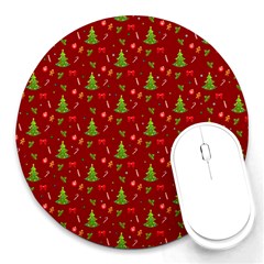 Christmas Pattern Round Mousepads by Valentinaart