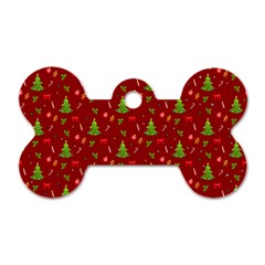 Christmas pattern Dog Tag Bone (One Side)