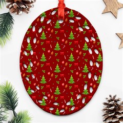 Christmas pattern Oval Filigree Ornament (Two Sides)