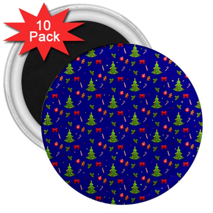 Christmas pattern 3  Magnets (10 pack) 