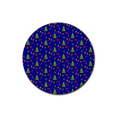 Christmas Pattern Rubber Round Coaster (4 Pack)  by Valentinaart