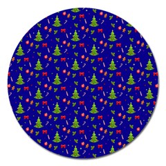 Christmas Pattern Magnet 5  (round) by Valentinaart