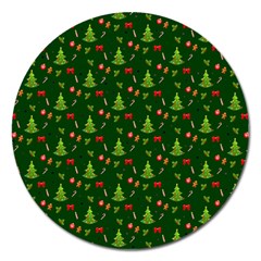 Christmas Pattern Magnet 5  (round) by Valentinaart