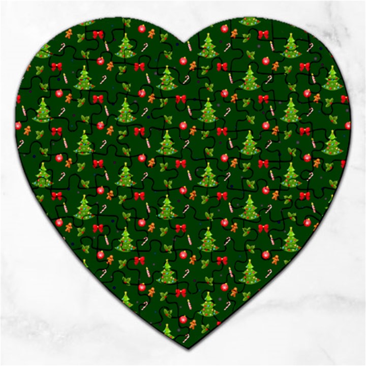 Christmas pattern Jigsaw Puzzle (Heart)