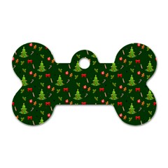 Christmas Pattern Dog Tag Bone (two Sides) by Valentinaart