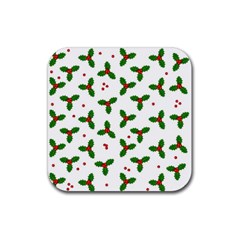 Christmas Pattern Rubber Coaster (square)  by Valentinaart